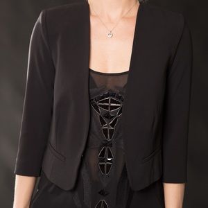 High low Guess blazer with sheer back 3/4 sleeve